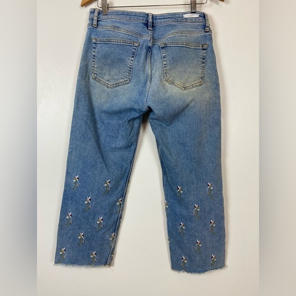 Anthropologie x Pilcro Flower Embroidered Raw Hem Jeans - Picture 9 of 11
